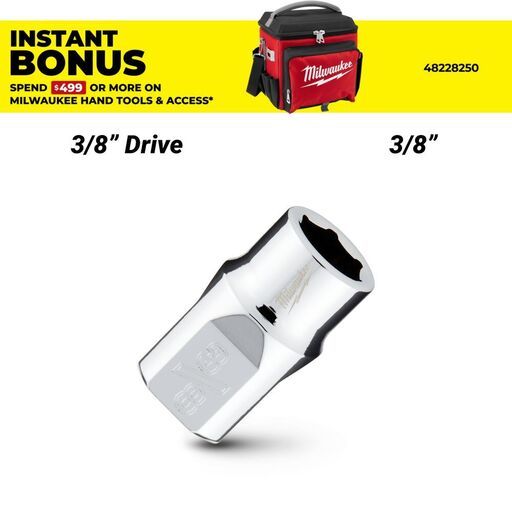 Milwaukee 45349062 3/8’’ Drive 3/8’’ SAE 6-Point Standard Socket