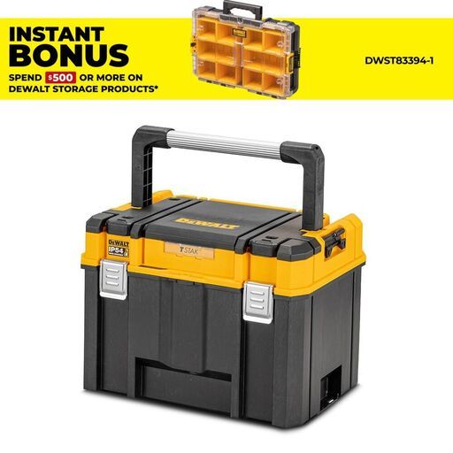 DeWalt DWST83343-1 2.0 TSTAK IP54 Deep Long Handle Tool Storage Box
