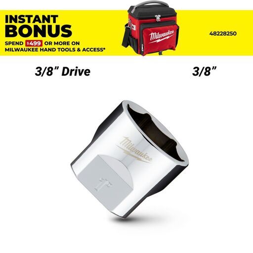Milwaukee 45349072 3/8’’ Drive 1’’ SAE 6-Point Standard Socket