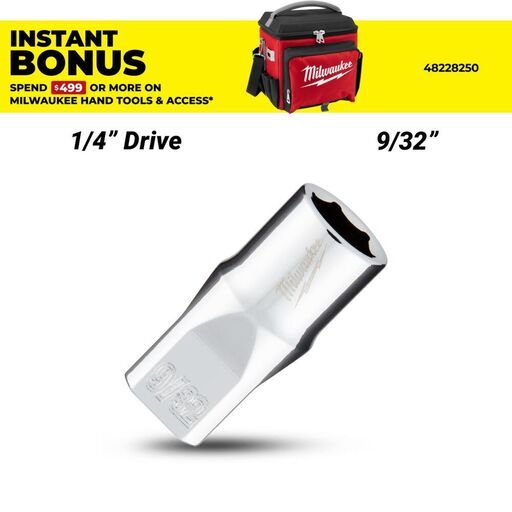 Milwaukee 45349004 1/4’’ Drive 9/32" SAE 6-Point Standard Socket
