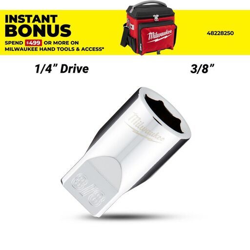 Milwaukee 45349007 1/4’’ Drive 3/8" SAE 6-Point Standard Socket
