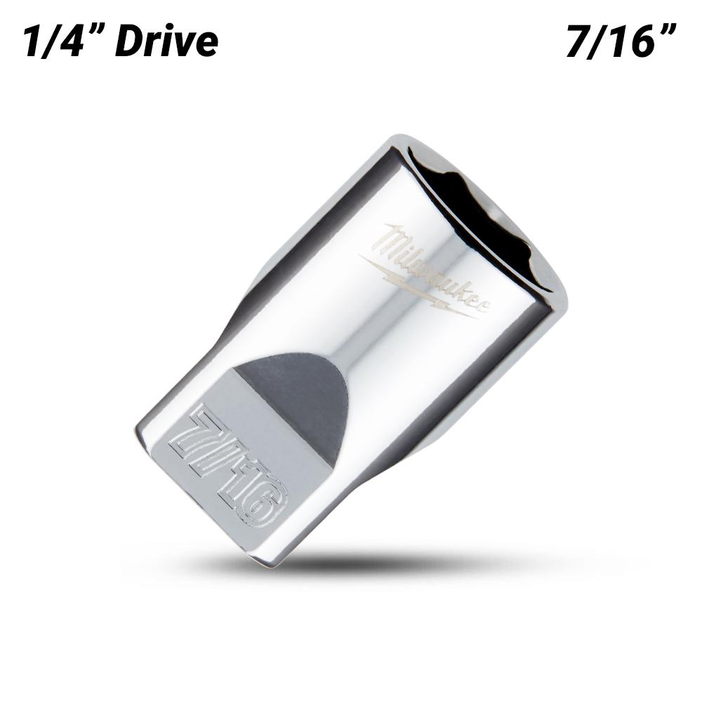 Milwaukee 45349008 1/4’’ Drive 7/16" SAE 6-Point Standard Socket – image 2