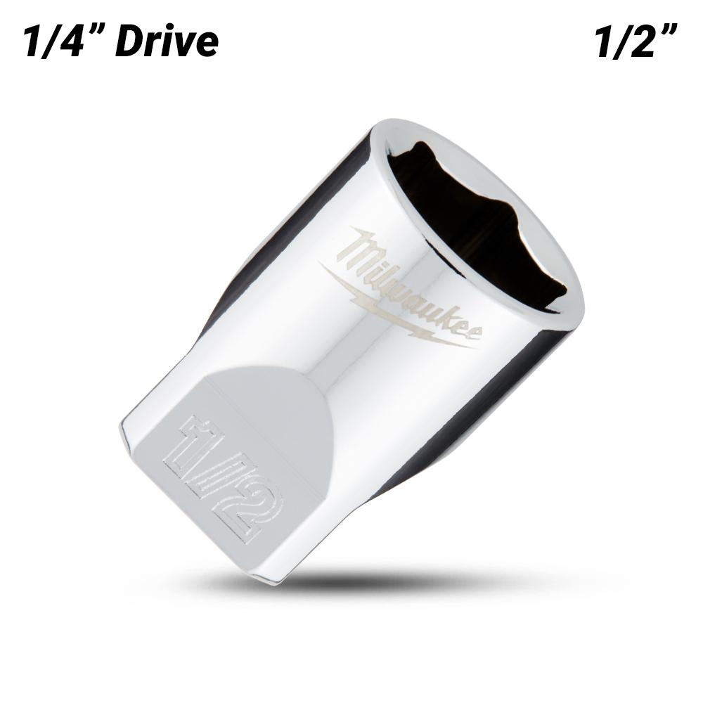 Milwaukee 45349009 1/4’’ Drive 1/2" SAE 6-Point Standard Socket – image 2