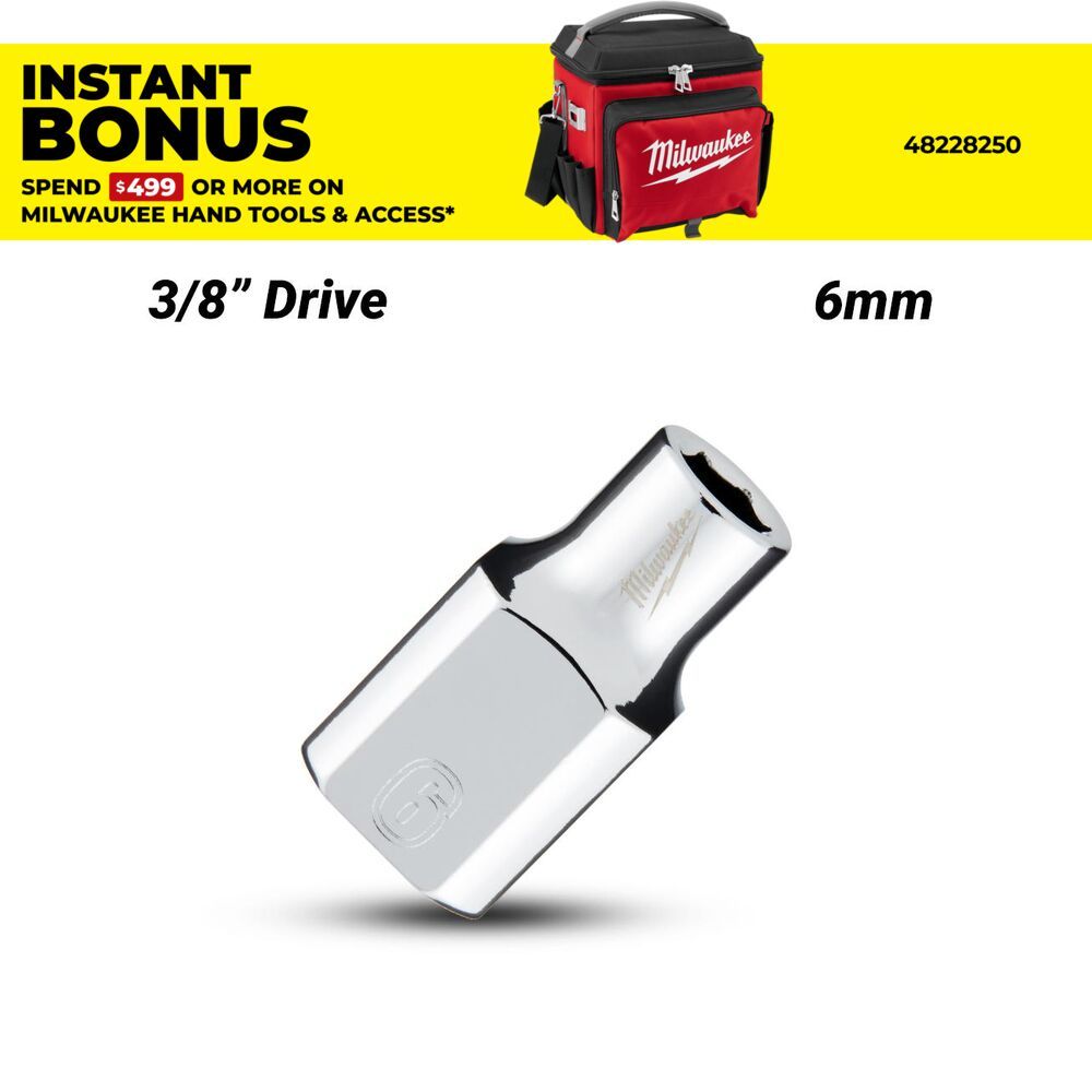 Milwaukee 45349076 3/8’’ Drive 6mm Metric 6-Point Standard Socket – image 1