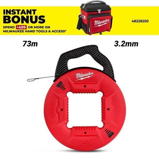 Milwaukee 48224178 73m 240ft 3.2mm Steel Fish Tape