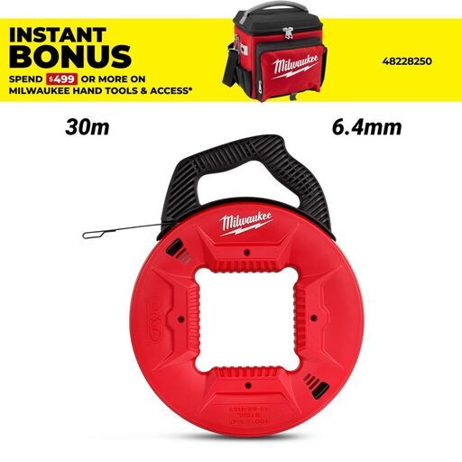 Milwaukee 48224185 30m 100ft 6.4mm Steel Fish Tape