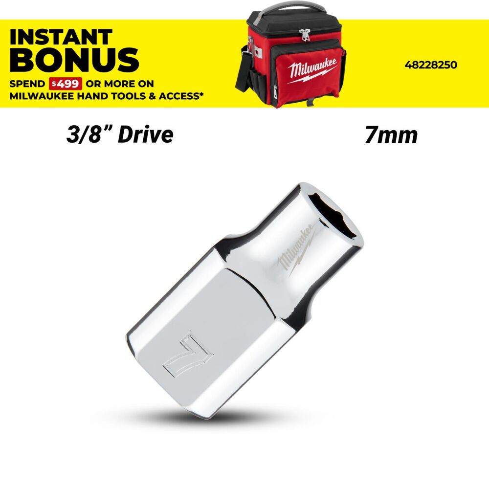 Milwaukee 45349077 3/8’’ Drive 7mm Metric 6-Point Standard Socket – image 1
