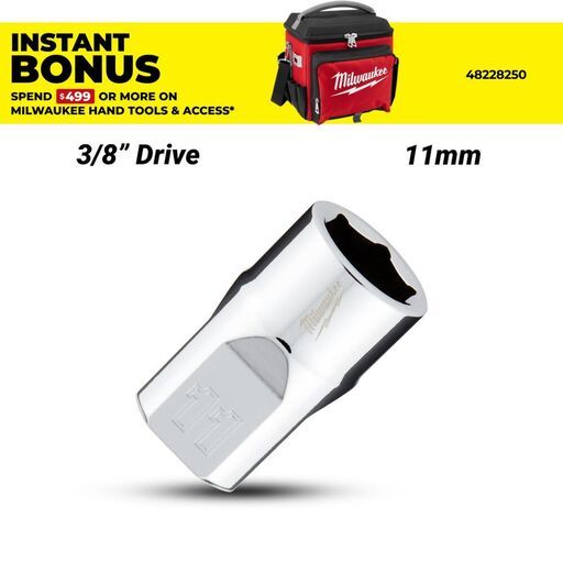 Milwaukee 45349081 3/8’’ Drive 11mm Metric 6-Point Standard Socket