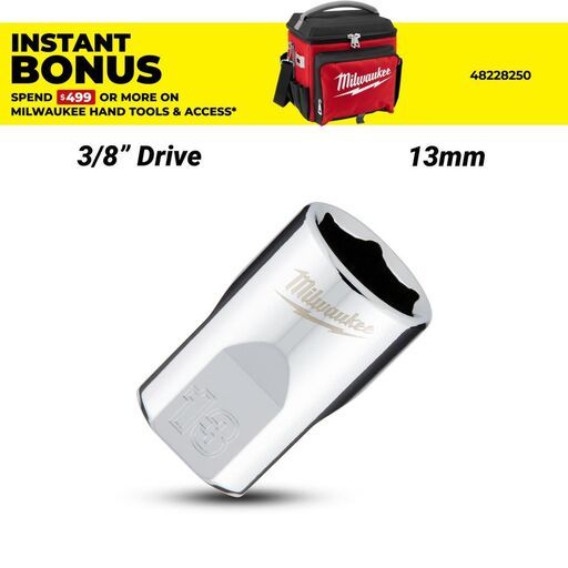 Milwaukee 45349083 3/8’’ Drive 13mm Metric 6-Point Standard Socket