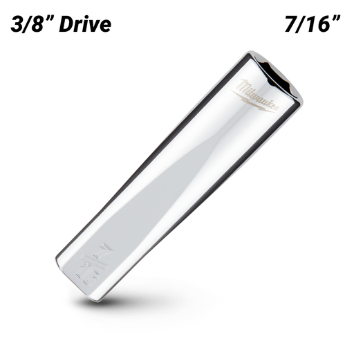 Milwaukee 45344375 3/8’’ Drive 7/16’’ SAE 6-Point Deep Socket – image 2