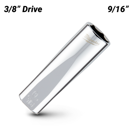 Milwaukee 45345625 3/8’’ Drive 9/16’’ SAE 6-Point Deep Socket – image 2