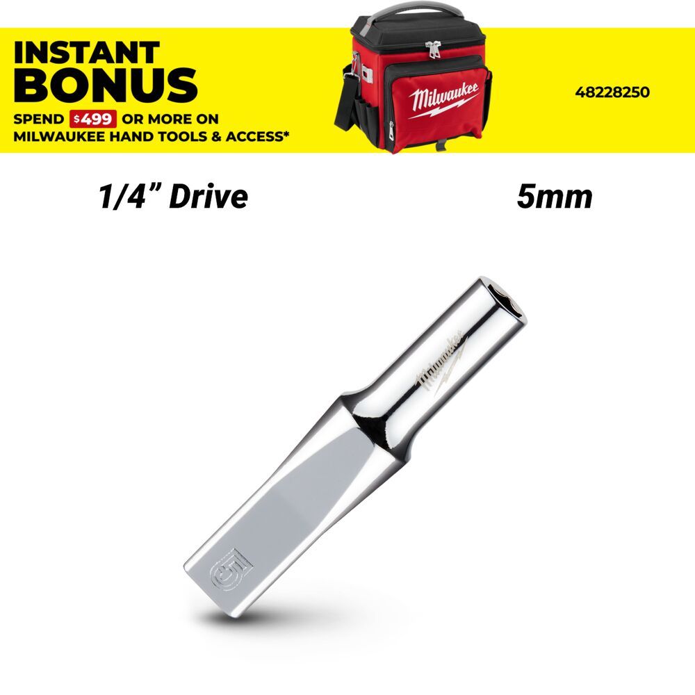 Milwaukee 45349042 1/4’’ Drive 5mm Metric 6-Point Deep Socket – image 1