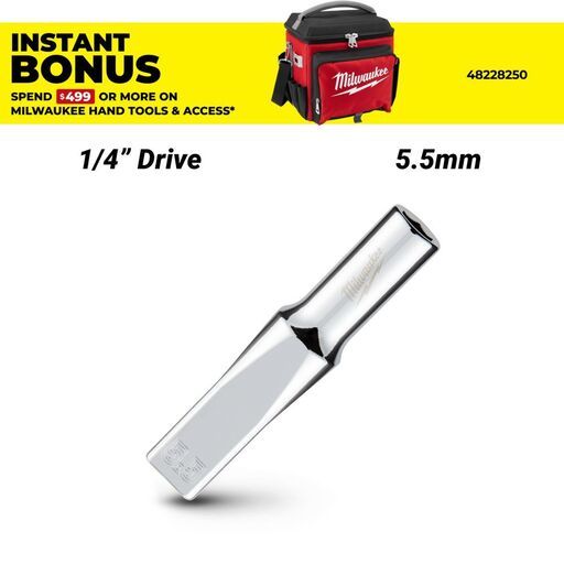Milwaukee 45349043 1/4’’ Drive 5.5mm Metric 6-Point Deep Socket