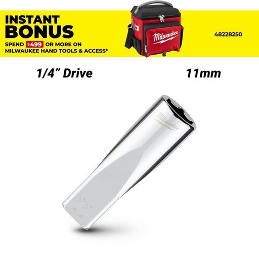 Milwaukee 45349049 1/4’’ Drive 11mm Metric 6-Point Deep Socket