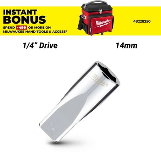 Milwaukee 45349052 1/4’’ Drive 14mm Metric 6-Point Deep Socket