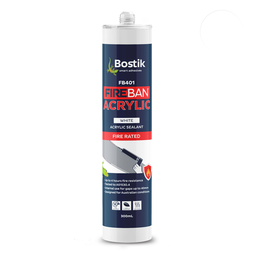 Bostik 30635325-20PK 20-Pack 300ml Fireban Acrylic Acrylic Sealant Cartridge - White – image 4