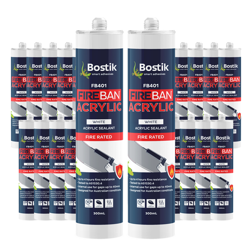 Bostik 30635325-20PK 20-Pack 300ml Fireban Acrylic Acrylic Sealant Cartridge - White – image 2
