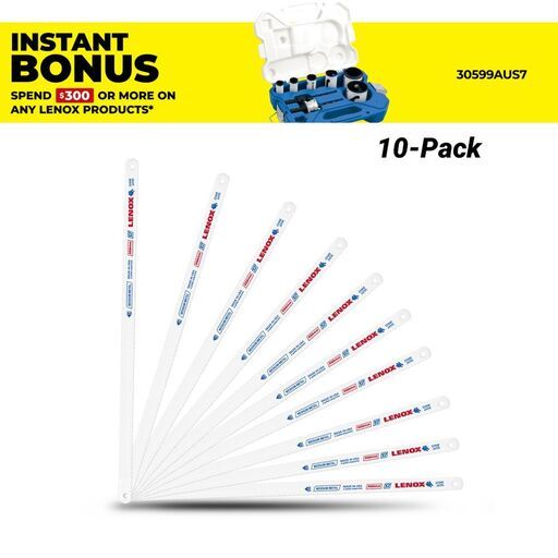 Lenox 20145V224HE 10-Pack 300 x 13mm 24TPI Hacksaw Blade