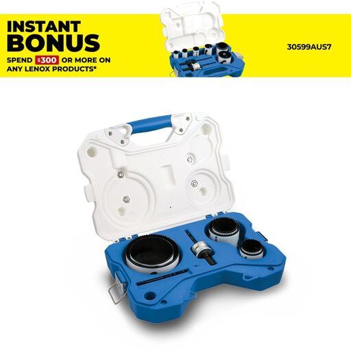 Lenox 30860C600P 9pce Plumber's Bi-Metal Hole Saw Kit