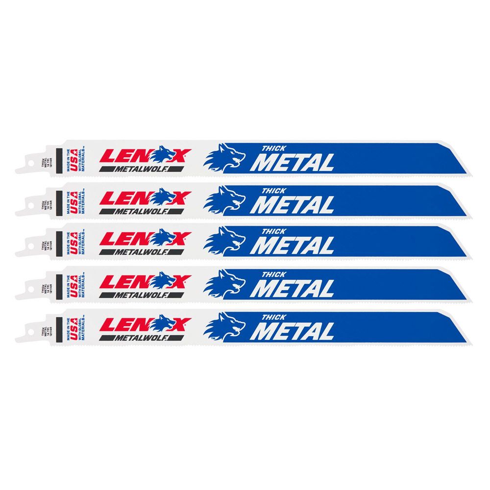 Lenox 2018412114R 5-Pack 305 x 25 x 1.8mm 12" 14TPI LAZER Reciprocating Saw Blade – image 5
