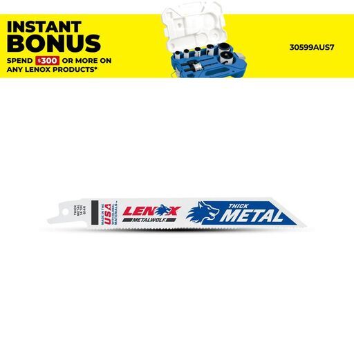 Lenox 20565S614R 200 x 50 x 10mm 6" 14TPI POWER BLAST Bi-Metal Reciprocating Saw Blade