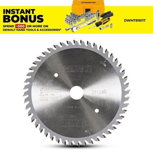 DeWalt DT1086-QZ 165mm (6.5") 48T Extreme Workshop TCG Circular Saw Blade