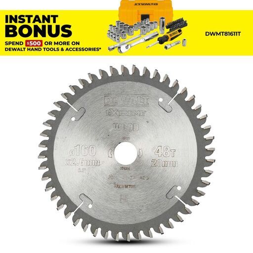 DeWalt DT4084-QZ 160mm (6.2") 48T Extreme Workshop TCG Circular Saw Blade 