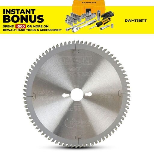 DeWalt DT90291-QZ 254mm (10") 80T Extreme Workshop TCG Circular Saw Blade 