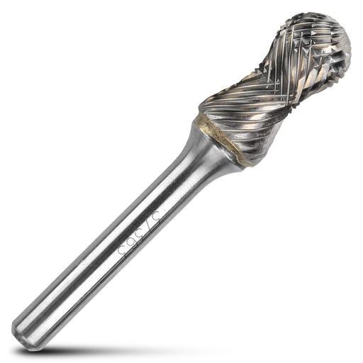 Bordo 6400-37363 12.7mm x 25mm 1/4" Shank Tungsten Carbide 1/2" Radius Ball Nose End Burr