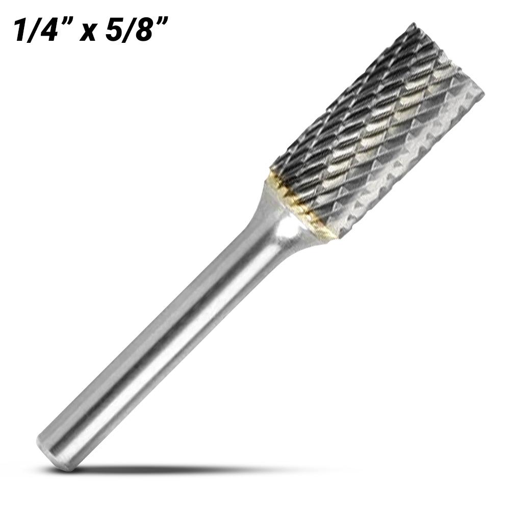 Bordo 6400-95034 1/4" x 5/8" 1/4" Shank Tungsten Carbide SB-1 Cylindrical End Double Cut Burr – image 1
