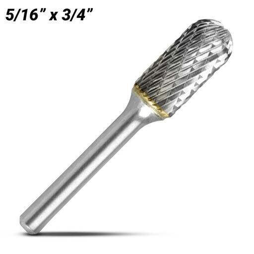 Bordo 6400-95062 5/16" x 3/4" 1/4" Shank Tungsten Carbide SC-2 Cylindrical Ball Nose Double Cut Burr