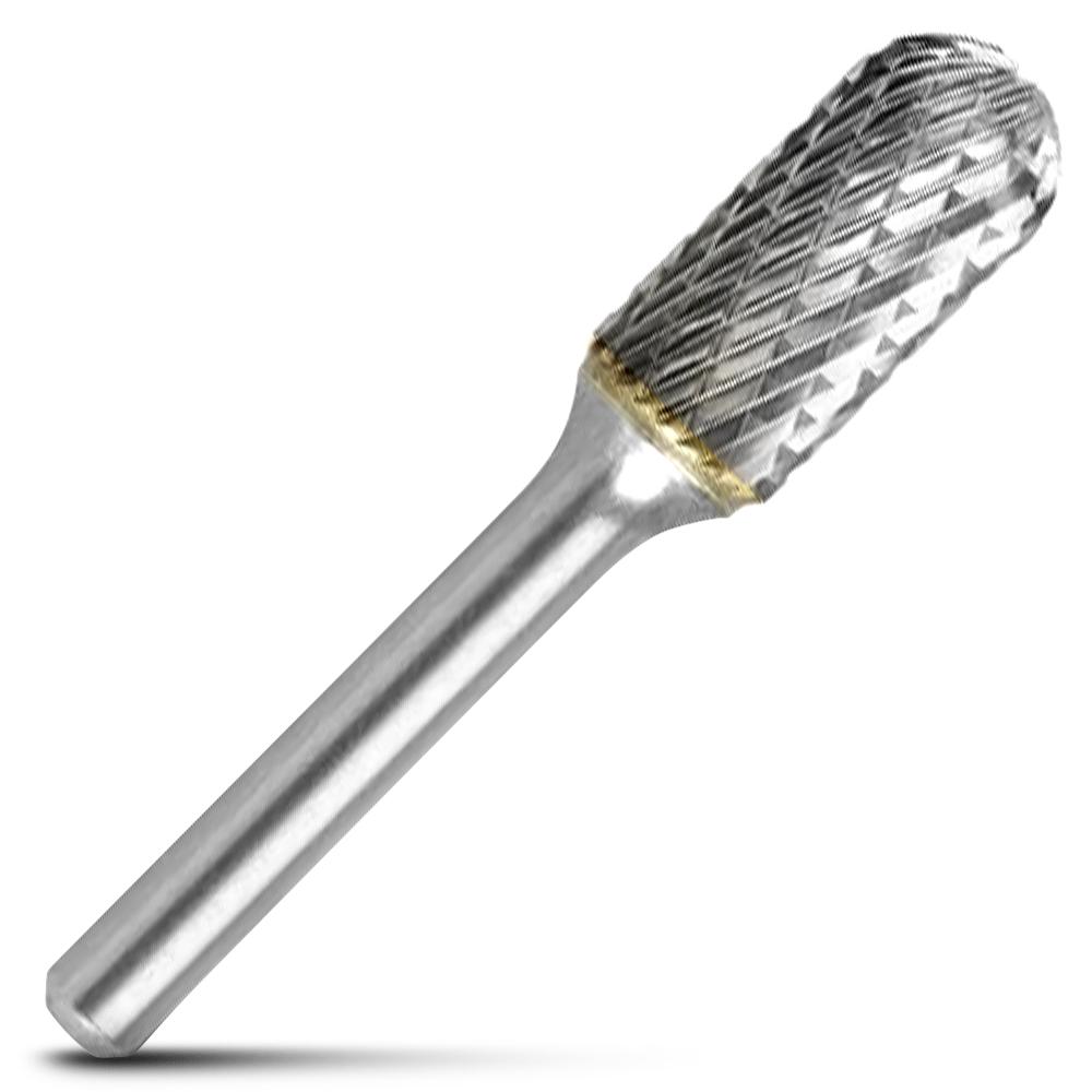 Bordo 6400-95072 1/2" x 1" 1/4" Shank Tungsten Carbide SC-5 Cylindrical Ball Nose Double Cut Burr – image 1