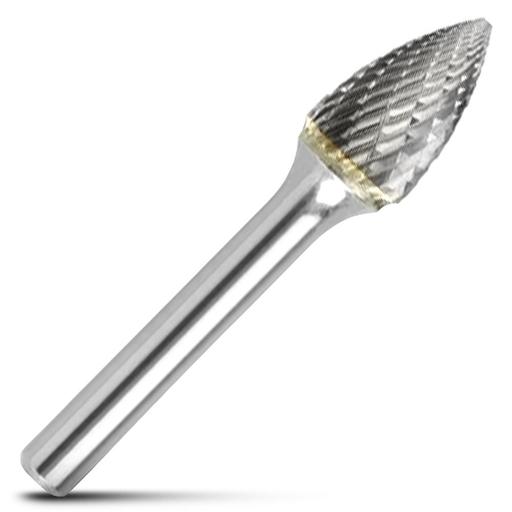 Bordo 6400-95117 3/8" x 3/4" 1/4" Shank Tungsten Carbide SG-3 Tree Pointed Nose Double Cut Burr