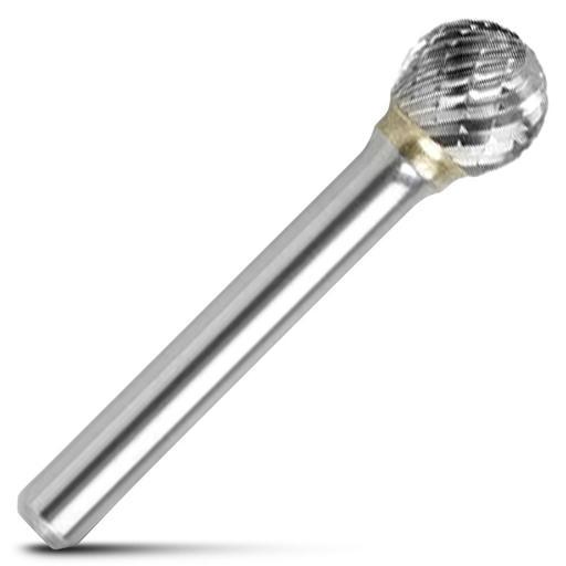 Bordo 6400-95201 3/8" Diameter 1/4" Shank Tungsten Carbide SD-3 Ball Shaped Double Cut Burr