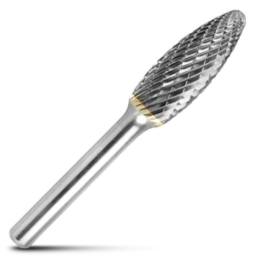 Bordo 6400-95221 5/16" x 3/4" 1/4" Shank Tungsten Carbide SH-2 Flame Shaped Double Cut Burr
