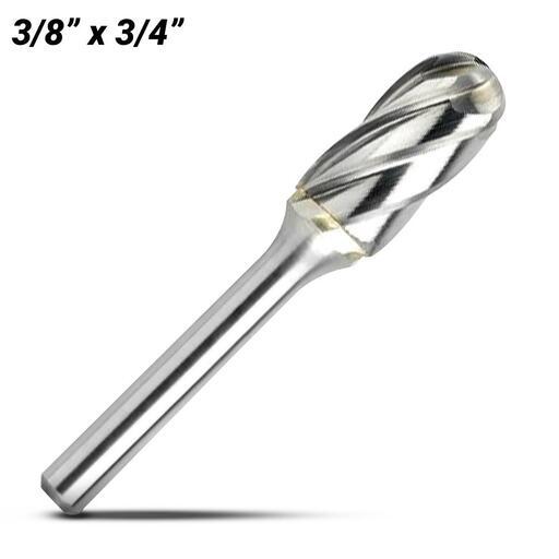 Bordo 6401-95294 3/8" x 3/4" 1/4" Shank Tungsten Carbide SC-3 Cylindrical Ball Nose Non-Ferrous Cut Burr