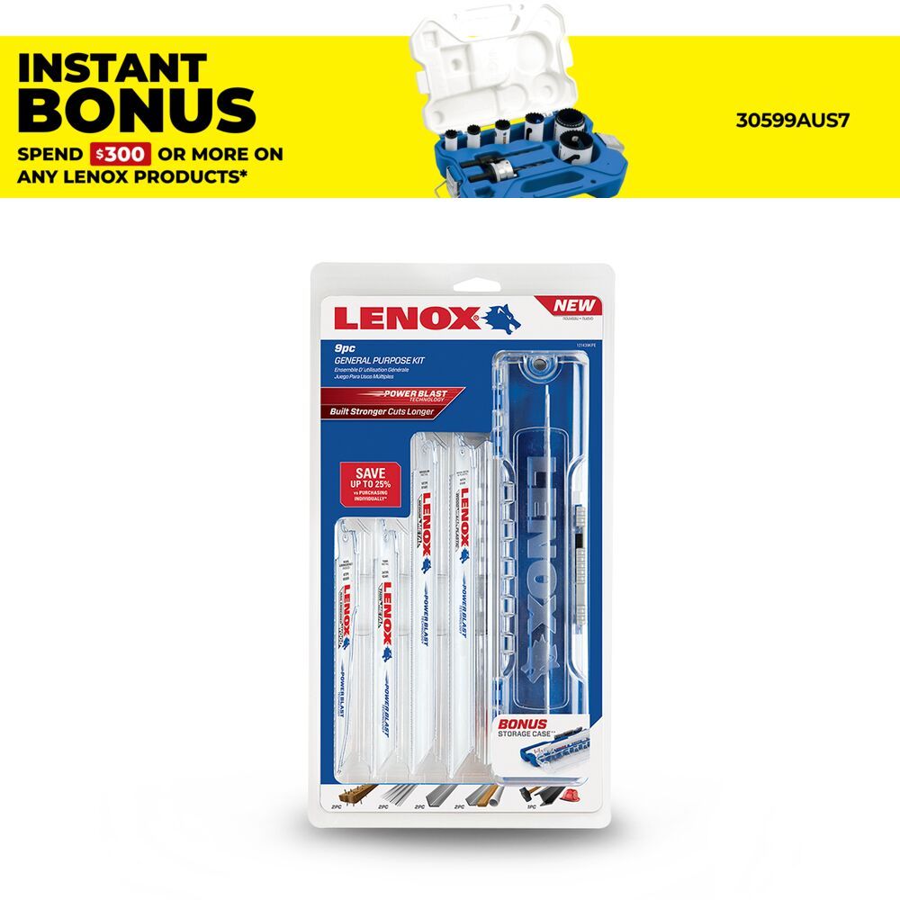 Lenox 121439KPE 9pce General Purpose Reciprocating Saw Blade Kit – image 1