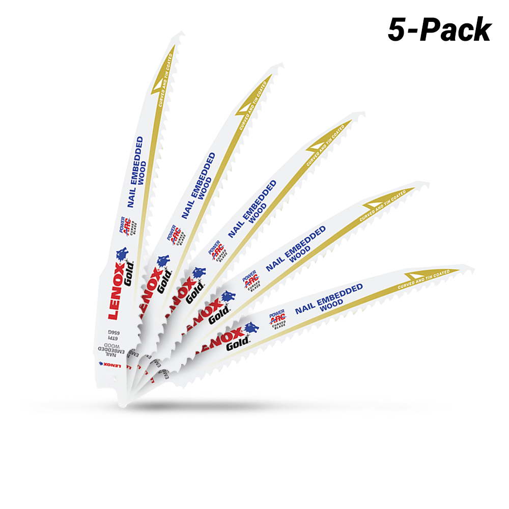 Lenox 21060656GR 5pk 204 x 48 x 21mm 6" 6TPI Gold Power Arc