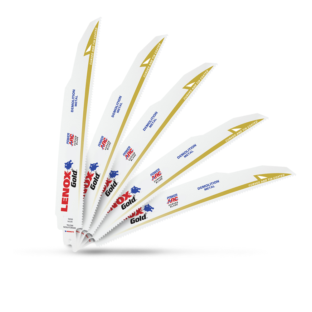 Lenox 21089960GR 5pk 290 x 50 x 25mm 9" 10TPI Gold Power Arc Reciprocating Saw Blade – image 4