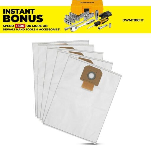 DeWalt DWV9402XJ 5-pack Fleece Dust Bag Suits DWV902M-XE