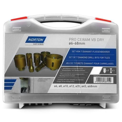 Norton 70184694419 7pce EXTREME VB Diamond Core Drill Bit Set