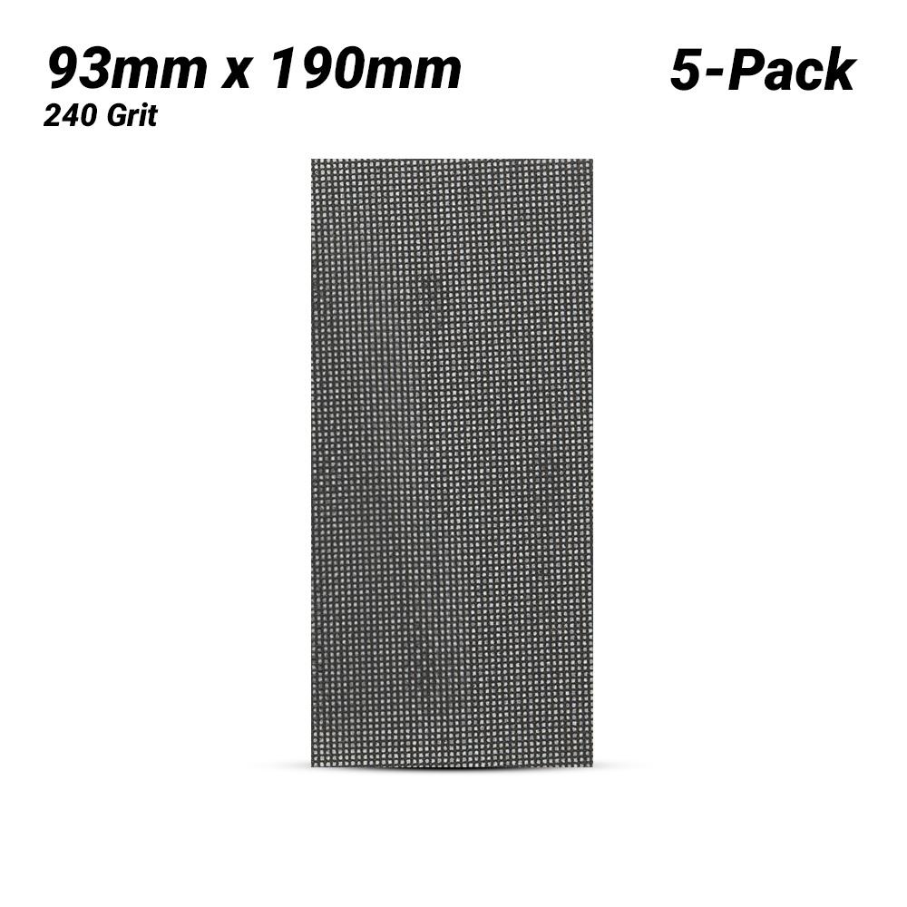 DeWalt DTM8624-QZ 5-Pack 93mm x 190mm 240 Grit Extreme Abrasive Mesh 1/3" Sheet – image 2