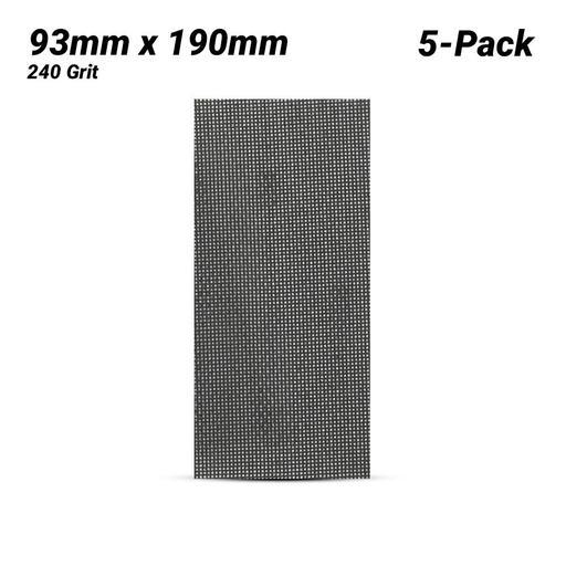 DeWalt DTM8624-QZ 5-Pack 93mm x 190mm 240 Grit Extreme Abrasive Mesh 1/3" Sheet – image 2