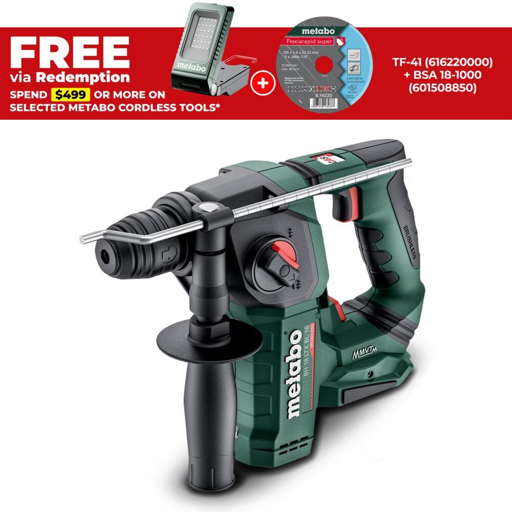 Metabo BH 18 LTX BL 16 SK (600324850) 18V Cordless Brushless SDS Plus Rotary Hammer - Skin Only – image 1