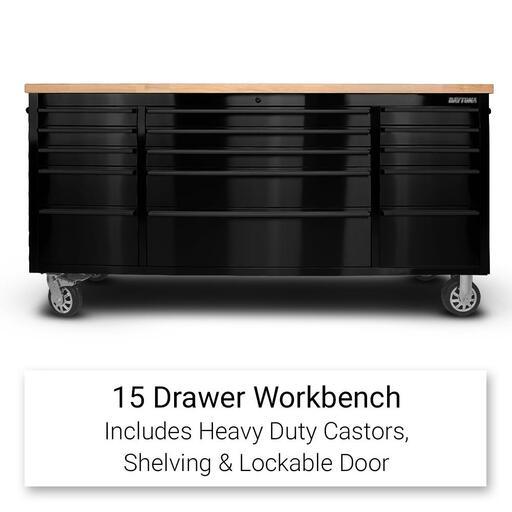 Daytona DBS72 Black Series 72" 15 Drawer Work Bench Tool Trolley – image 2
