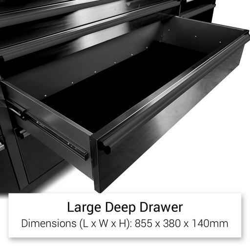 Daytona DB72B Black Series 72" Mobile Work Bench with 15 Drawers Tool Chest & 3 Door Cabinet – image 13