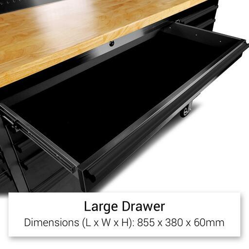 Daytona DB72B Black Series 72" Mobile Work Bench with 15 Drawers Tool Chest & 3 Door Cabinet – image 12