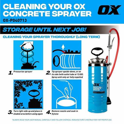 OX Tools OX-P040713 13.2L Stainless Steel Concrete Sprayer – image 3
