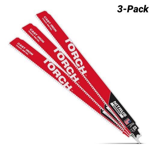 Milwaukee 48005363 3-Pack 300mm (11") 7TPI The Torch with Nitrus Carbide Reciprocating Saw Blades – image 2