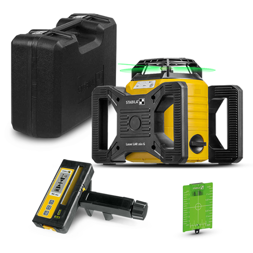 Stabila LAR160G 4pce Green Beam Rotation Self-Leveling Laser Set